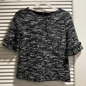 Banana Republic Boucle Ruffle Cuff Top